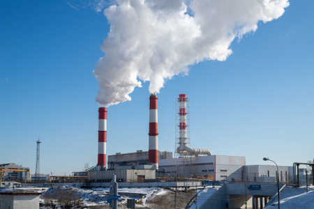 Moscow, Russia - March 9. 2022. The Mosenergo Energy Company. CHP 21