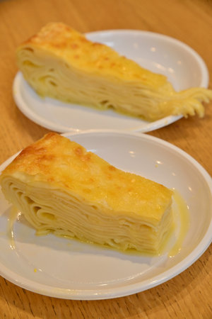 Achma - a national Georgian dish made from layers of doughの写真素材