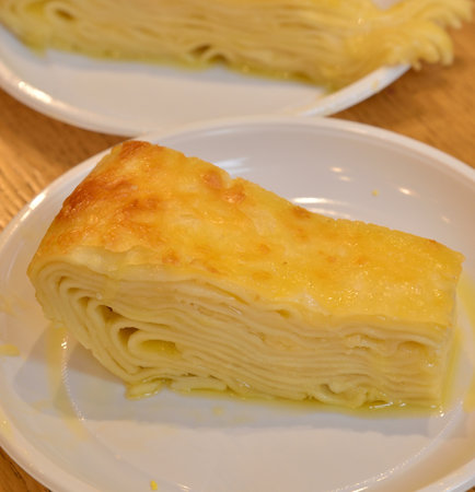 Achma - a national Georgian dish made from layers of doughの写真素材