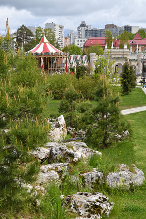 Moscow, Russia - 27 May. 2022. Venue for Moscow seasons festival in Zelenogradの写真素材