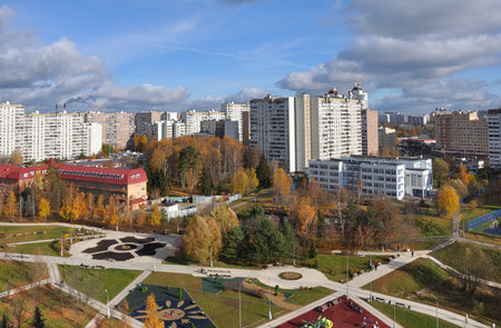 Zelenograd administrative district in the north-west of the Moscow, Russiaの写真素材