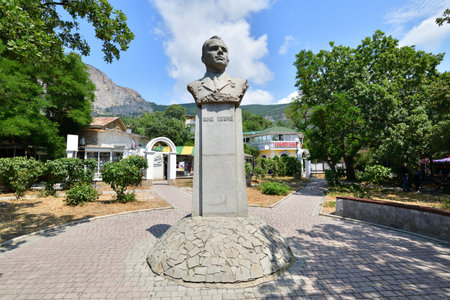 Foros. Crimea - June 28. 2019. Monument to Yuri Gagarin - the first cosmonautの写真素材