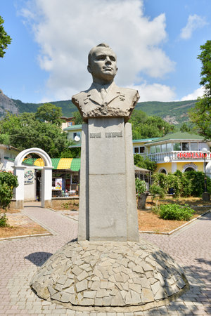 Foros. Crimea - June 28. 2019. Monument to Yuri Gagarin - the first cosmonautの写真素材