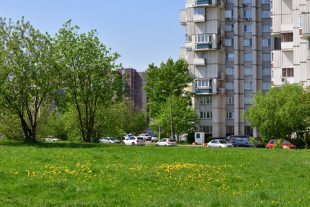 Moscow, Russia - 17 May. 2021. 18 microdistrict in Zelenograd administrative districtの写真素材