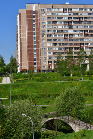 Moscow, Russia - 19 May. 2021. Zelenograd is an eco-friendly area in the north-west of Moscowの写真素材