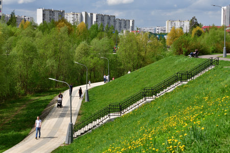 Moscow, Russia - 19 May. 2021. Zelenograd is an eco-friendly area in the north-west of Moscowの写真素材