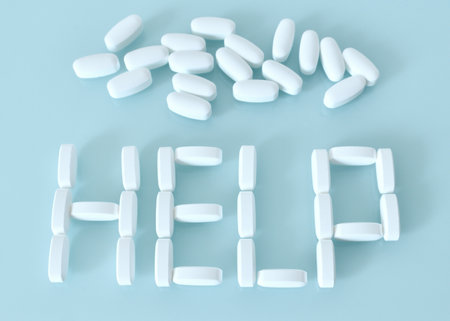 word is written out of tablets - helpの写真素材