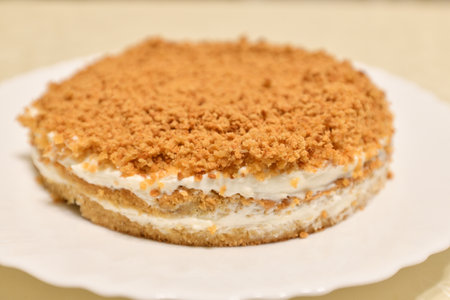 Shortcrust pastry cake with custardの写真素材