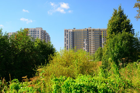 The Modern multi-storey residential building in Moscow, Russiaの写真素材