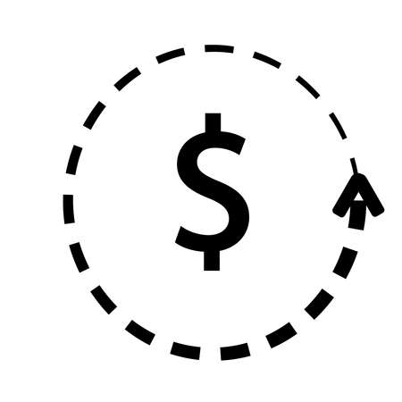 Money growth icon line style. Rupee increase graph symbol concept isolated on white background. Vector illustrationのイラスト素材