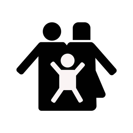 Family Icon in trendy flat style isolated on grey background. Parents symbol for your web site design, app, UI. Vector illustration.のイラスト素材