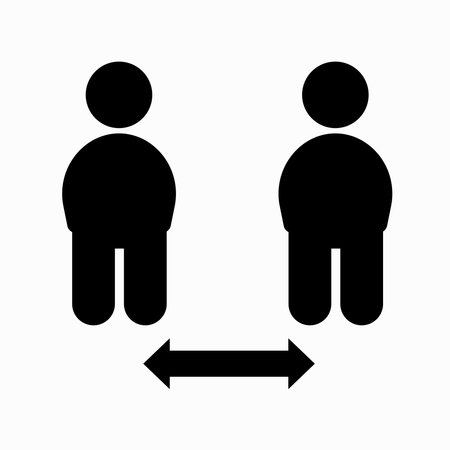 Social distancing icon. Keep the 1-2 meter distance. Coronovirus epidemic protective. Vector illustrationのイラスト素材