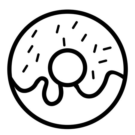 glazed cake with a hole vector iconのイラスト素材