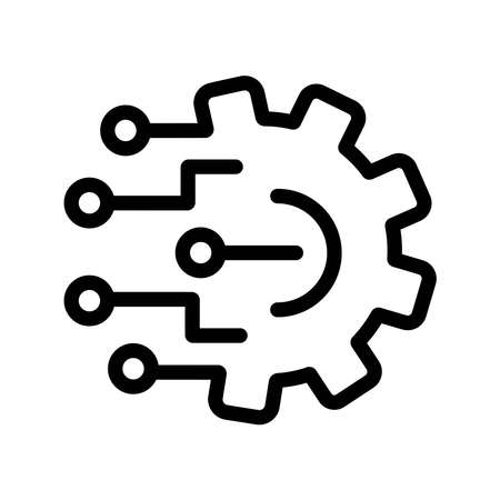 Gear smart ai icon. Simple illustration of gear smart ai vector icon for web design isolated on white backgroundのイラスト素材