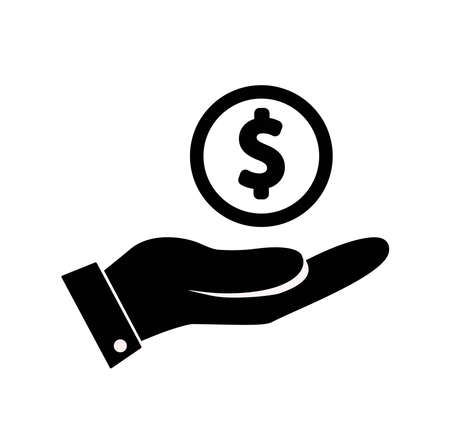Money in hand. Vector icon. High quality black style vector iconsのイラスト素材