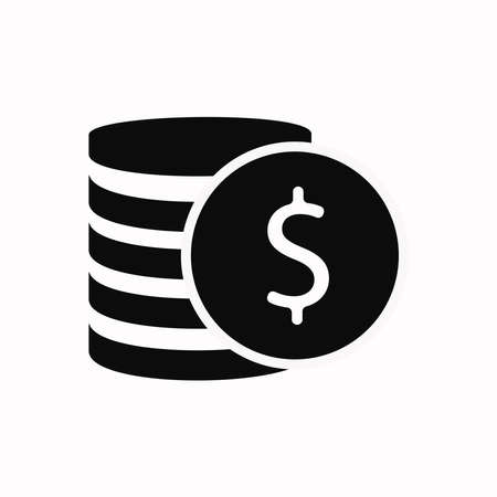 Money. Line Icon Vector. Payment system. Coins and Dollar cent Sign isolated on white background..epsのイラスト素材