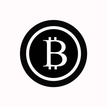 Bitcoin symbol icon, black and white design. Crypto payment. Vector illustrationのイラスト素材