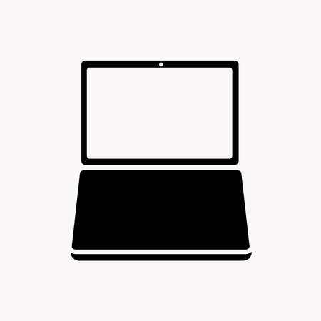 Laptop or notebook computer vector flat icon on a transparent background.のイラスト素材