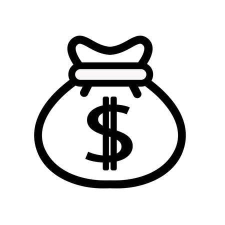 Money Bag Icon Vector design template. Illustration isolated for graphic and web design. Simple flat symbol.のイラスト素材
