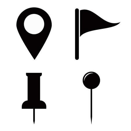Map Pin Icons. High quality black style vector iconsのイラスト素材