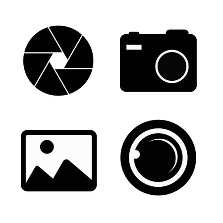 Foto camera vector icon set. High quality black style vector iconsのイラスト素材
