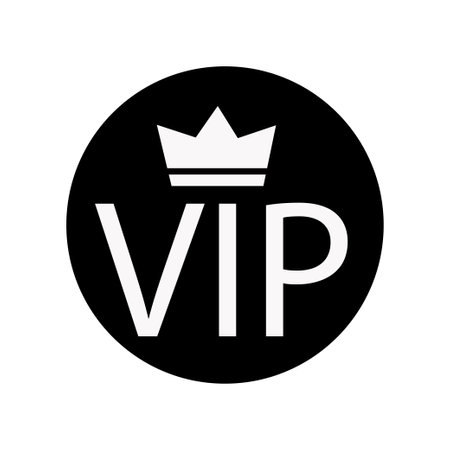 VIP ICON. Priority Sign and Symbol on Glyph Flat Style Vector Illustration.のイラスト素材