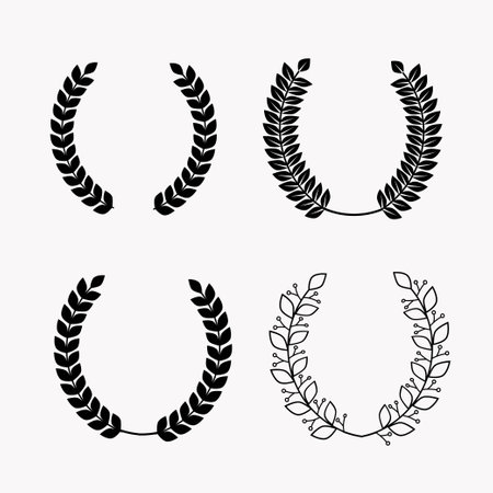Laurel Wreaths Vector. . Award signs with laurel wreath.のイラスト素材