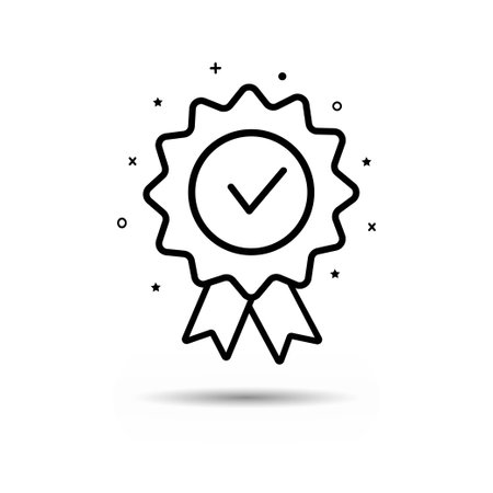 Approval check vector icon. Award icon . Vector illustrationのイラスト素材