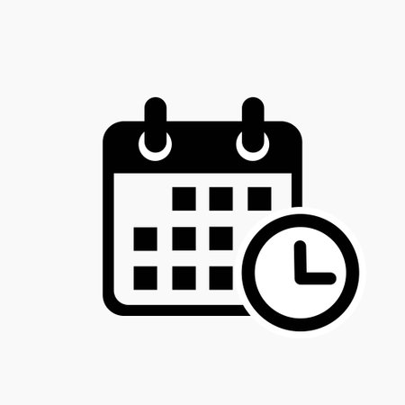 Calendar Date Icon Isolated on Black and White Vector Graphicのイラスト素材