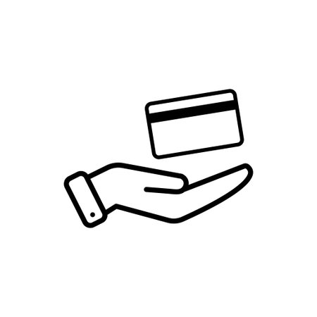Credit card black icon, concept illustration, vector flat symbol, glyph sign.のイラスト素材