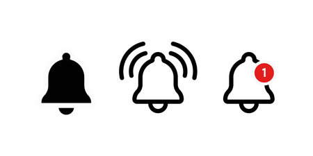 Notification icon in trendy flat style. New message call symbol for your web site design, , app, UI Vector EPS 10. - Vectorのイラスト素材