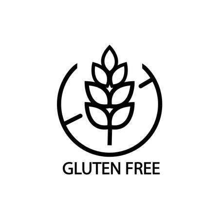 Gluten free food allergy product dietary label flat vector icon for apps and websitesのイラスト素材