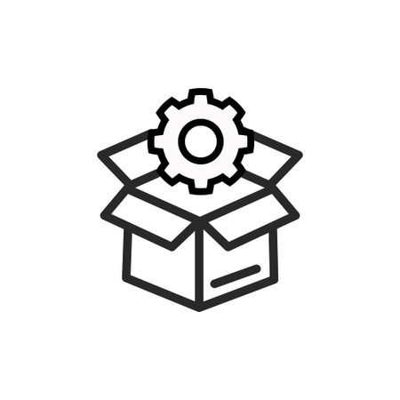 Optimization outside the box - minimal line web icon. simple vector illustration. concept for infographic, website or app.のイラスト素材