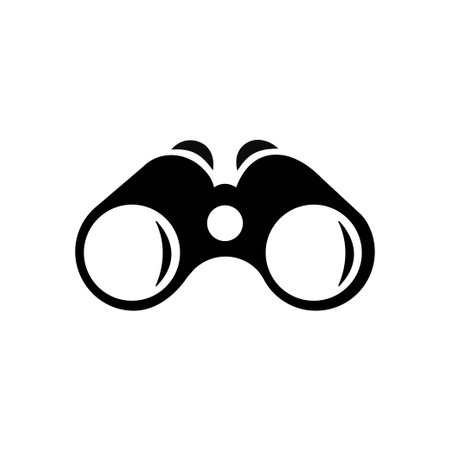 Binocular icon in flat style. Search vector illustration on white isolated background.のイラスト素材