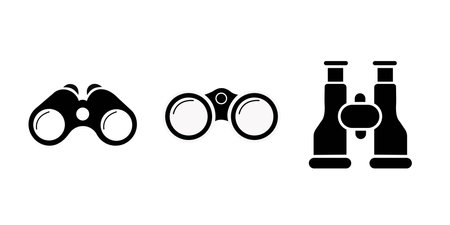 Binoculars set icon, isolated on white backgroundのイラスト素材