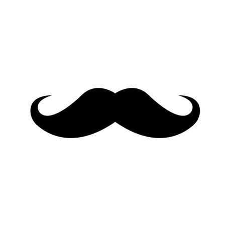Mustache symbol illustration. Isolated Mostache Dad happy fathers day holiday icon- Vectorのイラスト素材