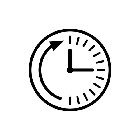 Time icon. Time and watch, timer symbol. UI. Web. Sign Flat design App Stock. Passage of time icon.のイラスト素材