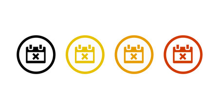 Cancel schedule icon. With outline and glyph styleのイラスト素材