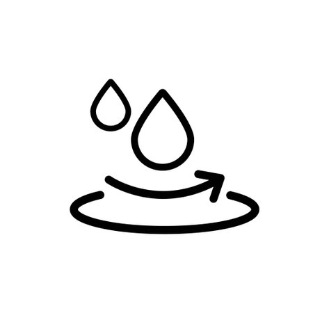 Water repellent surface line icon, Waterproof symbol concept isolated on white background, Vector illustration.のイラスト素材