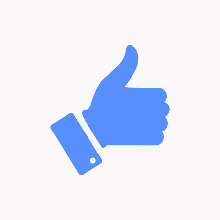 Thumb Up vector icon. Style is flat symbol, cobalt color, rounded angles, white background.のイラスト素材