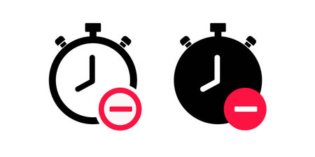 Extra and reduce time simple icon. Clipart image isolated on white backgroundのイラスト素材