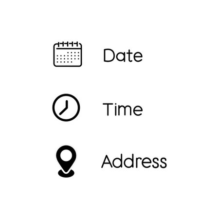 Date, Time, Address or Place Icons Symbolのイラスト素材