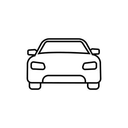 Passenger car line icon. Automobile, traffic, road. Transport concept. Vector illustration can be used for topics like transportation, travel, vehicleのイラスト素材