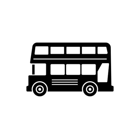 Double decker bus icon design template vector isolatedのイラスト素材