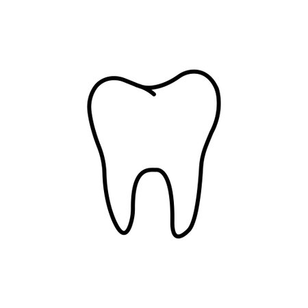 Tooth simple thin line icon vector illustrationのイラスト素材