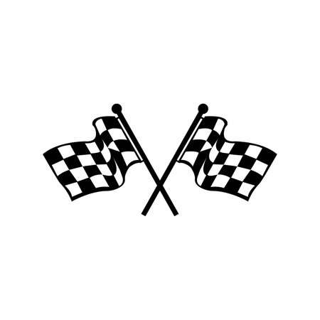Start and finish flags. Auto Moto racing competitions.のイラスト素材