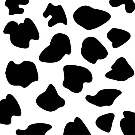 Abstract minimal cow skin seamless . Fashionable black and white vector illustration.のイラスト素材