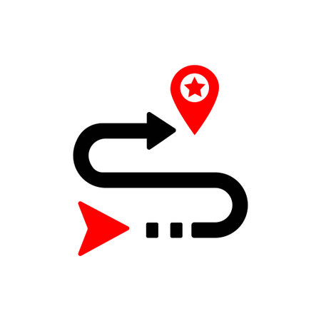 Route flat icon. Single high quality outline symbol for web design or mobile app. Route thin line signs for design logo, visit cardのイラスト素材