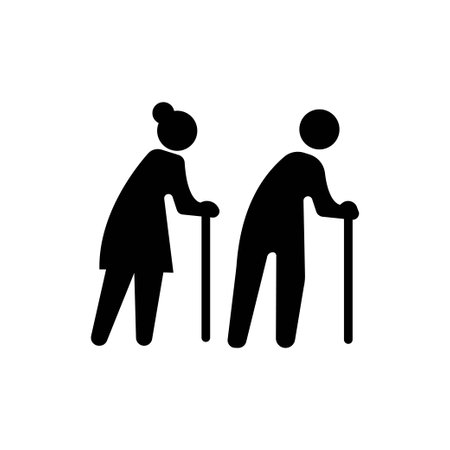 Elderly symbol. old people icon vector illustrationのイラスト素材