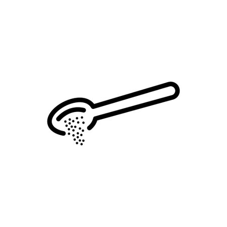 Sugar spoon line outline iconのイラスト素材
